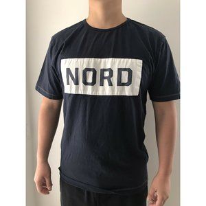 North 56.4 Men's T -Shirt Navy Blue Short Sleeve Round Neck Logo Size M